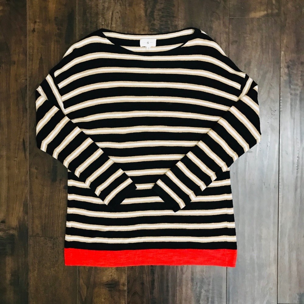 Lou&Grey Stripe Ribbed Long Sleeves Tunic Sweater